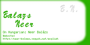balazs neer business card