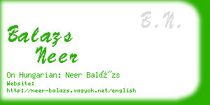 balazs neer business card